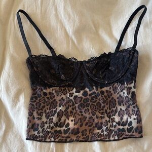 Lace Leopard Cropped Cami